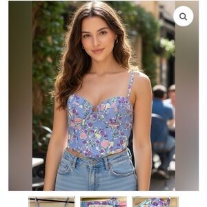 Floral Blue Women's Top